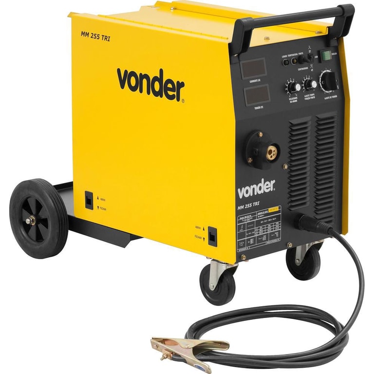 Maquina de solda mig mag 250a 220/380/440 volts trifásica cabeçote interno sem acessórios mm255