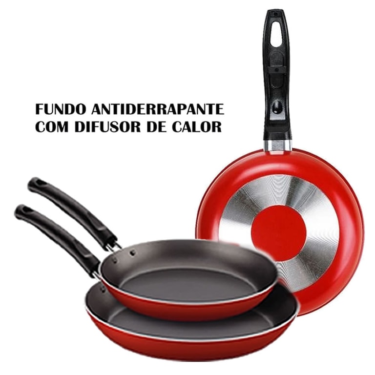 Kit Conjunto de Panelas 13 Pçs Teflon Antiaderente - Cores